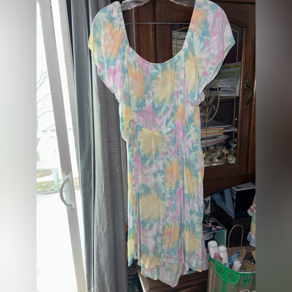 Colorful Tie-Dye Dress back of dress is open